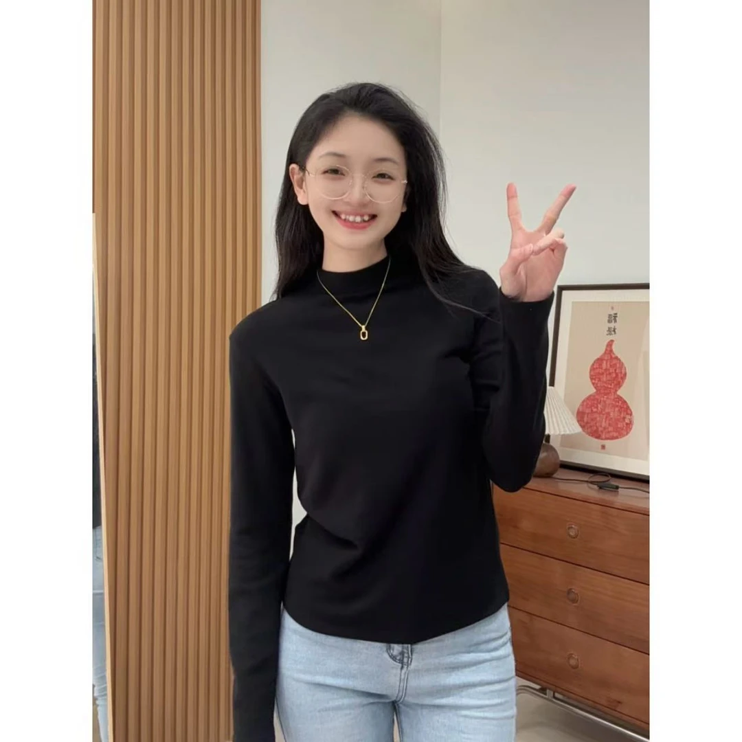 3306款高弹修身半高领 腈纶＋棉 秋冬内搭打底衫（不加绒）