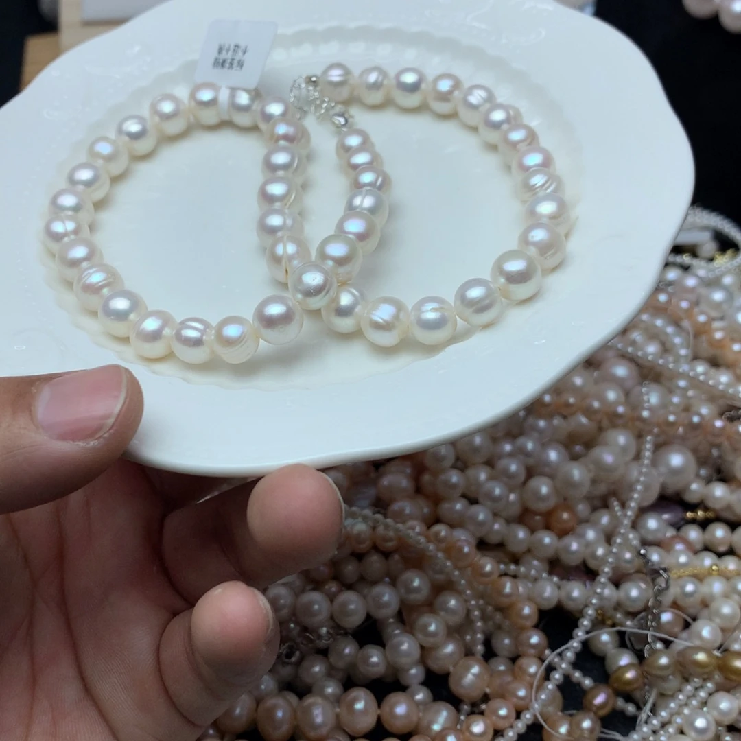 淡水珍珠8-9未镶嵌x21项链