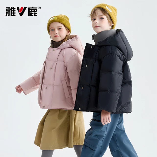 雅鹿童装2025新款冬装中大童亲子秋冬假两件时尚厚款羽绒外套