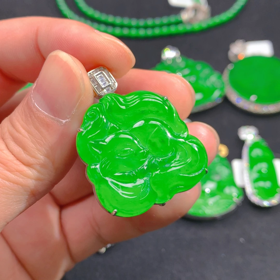 翡翠颈饰银S925镶嵌111111111111