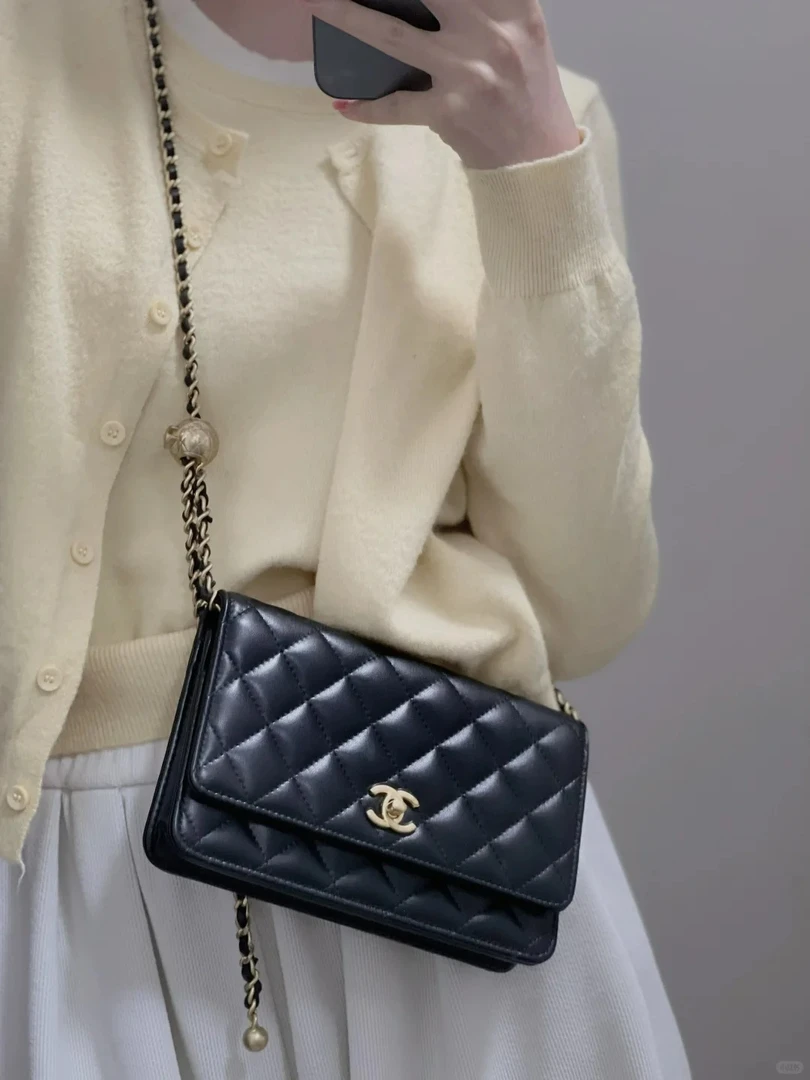 99新 Chanel/香奈儿 chanel金球woc黑金斜挎包/公价无/甄选