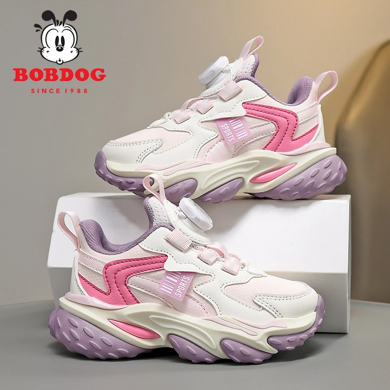 巴布豆男女童运动鞋2025春秋新款皮面透气耐磨防滑软底轻便儿童鞋