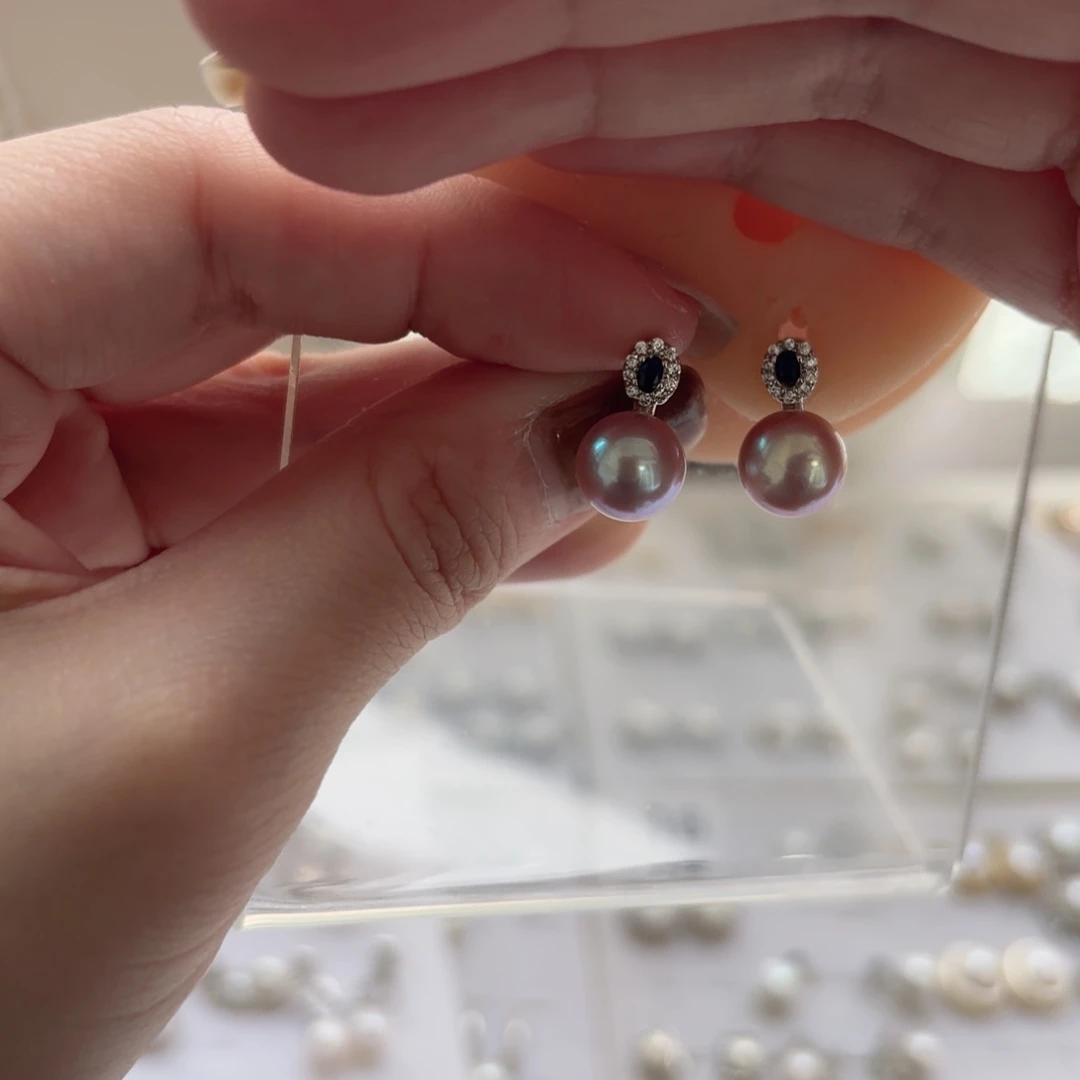 合金淡水珍珠耳饰