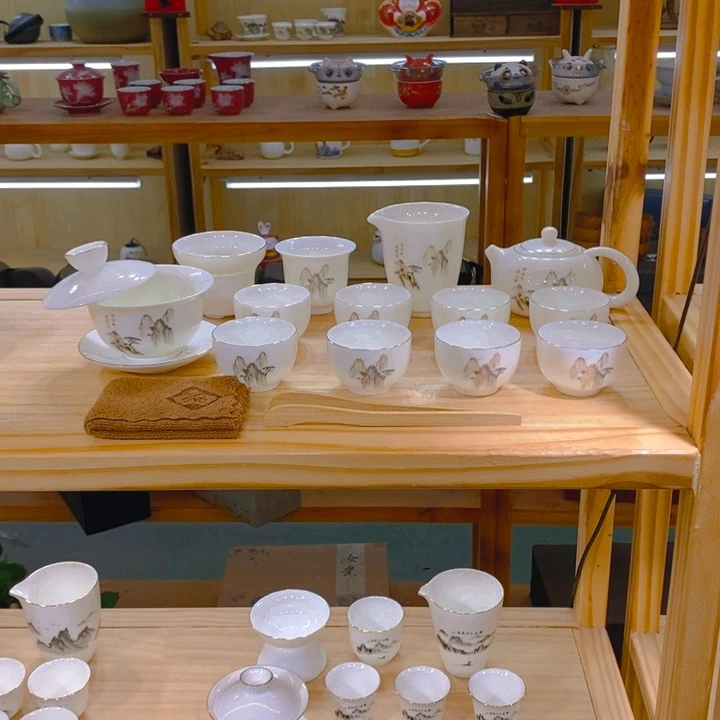 【不止】羊脂玉瓷茶具套装