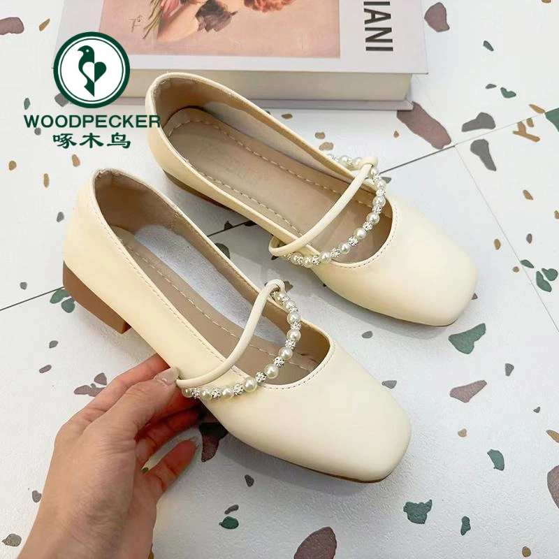 啄木鸟晚晚风温柔粗跟单鞋女2025新款玛丽珍鞋子气质配裙子软底鞋
