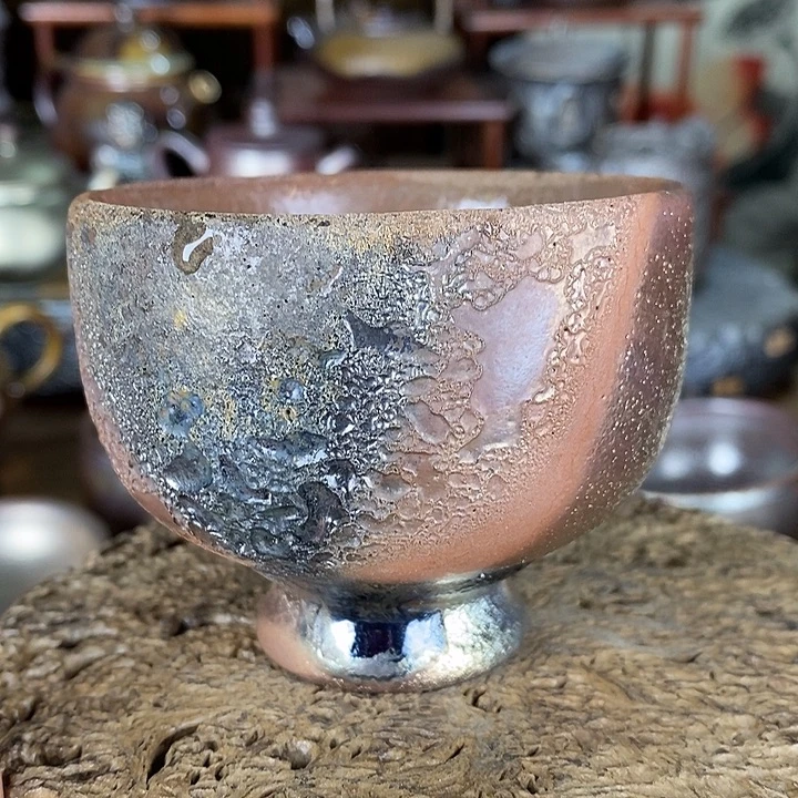 建水紫陶柴烧茶器，放漏炸，00077