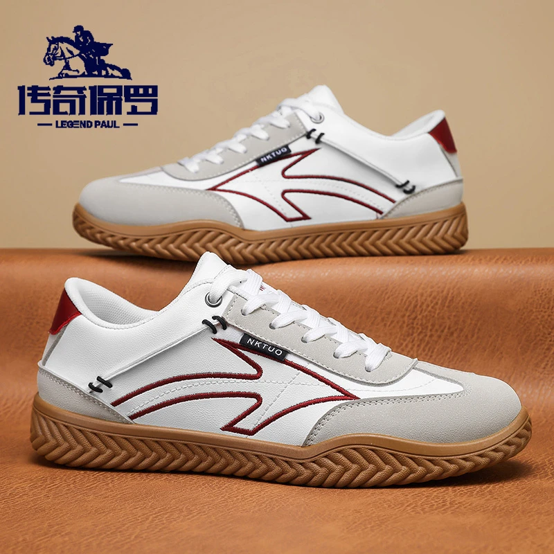 传奇保罗秋季德训鞋耐磨休闲板鞋运动鞋百搭潮鞋男士时尚韩版痞帅