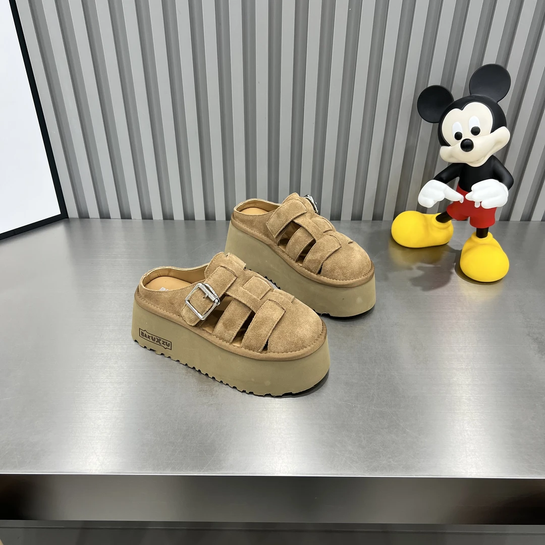 时尚百搭夏季厚底包头凉拖低帮韩版圆头透气舒适百搭