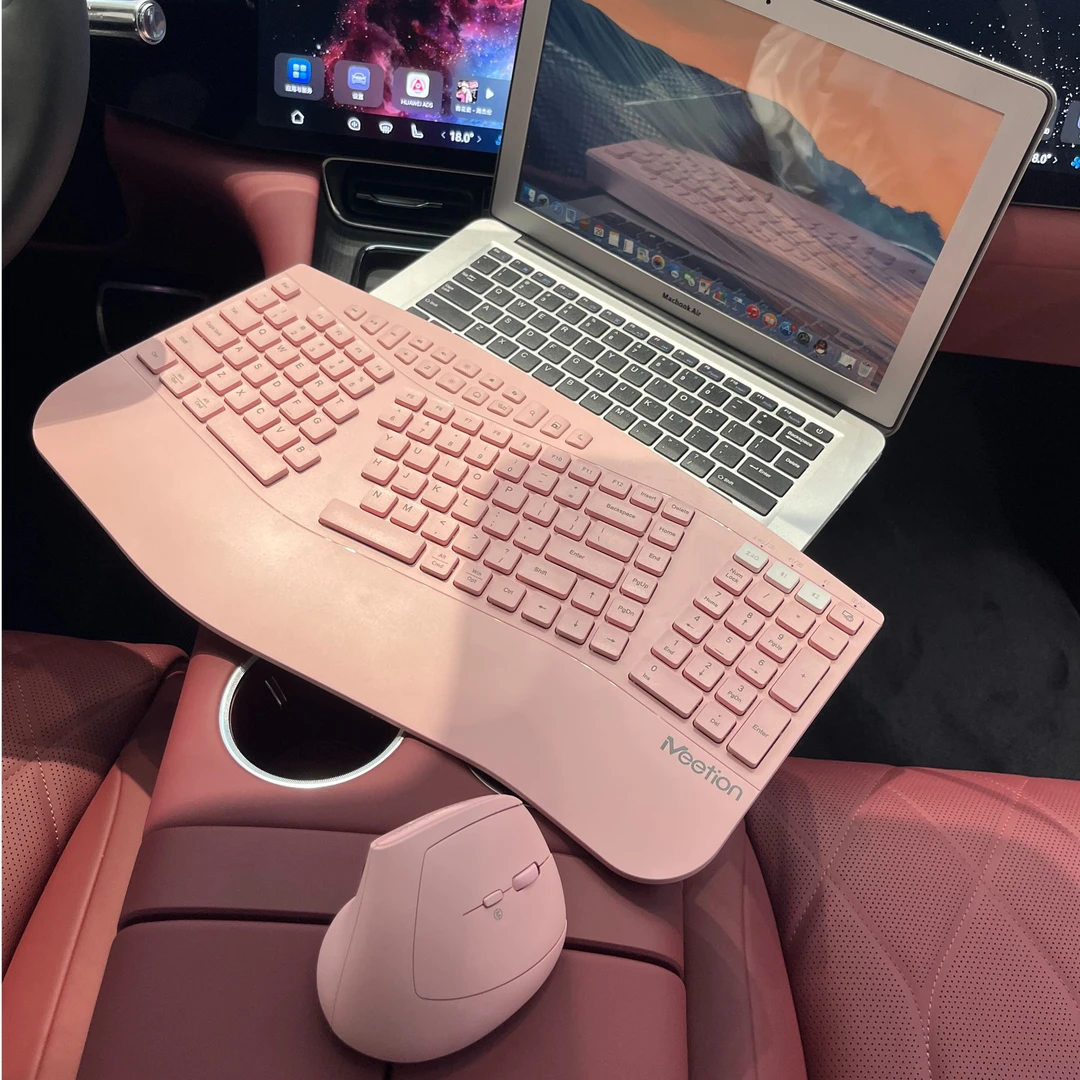 meetion人体工学有线键盘鼠标套装笔记本台式机电脑无线办公专用