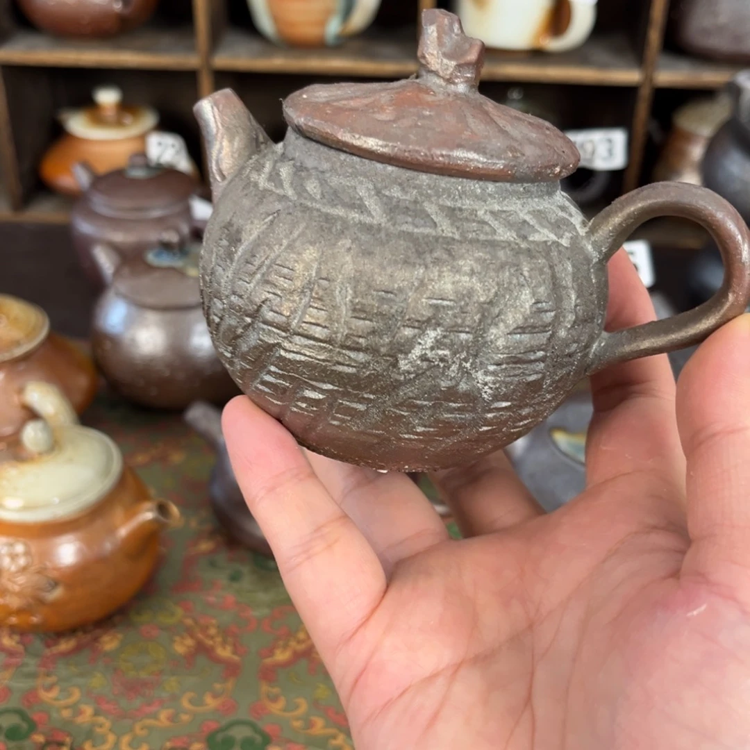 摆件柴烧茶器主人壶壶瑕