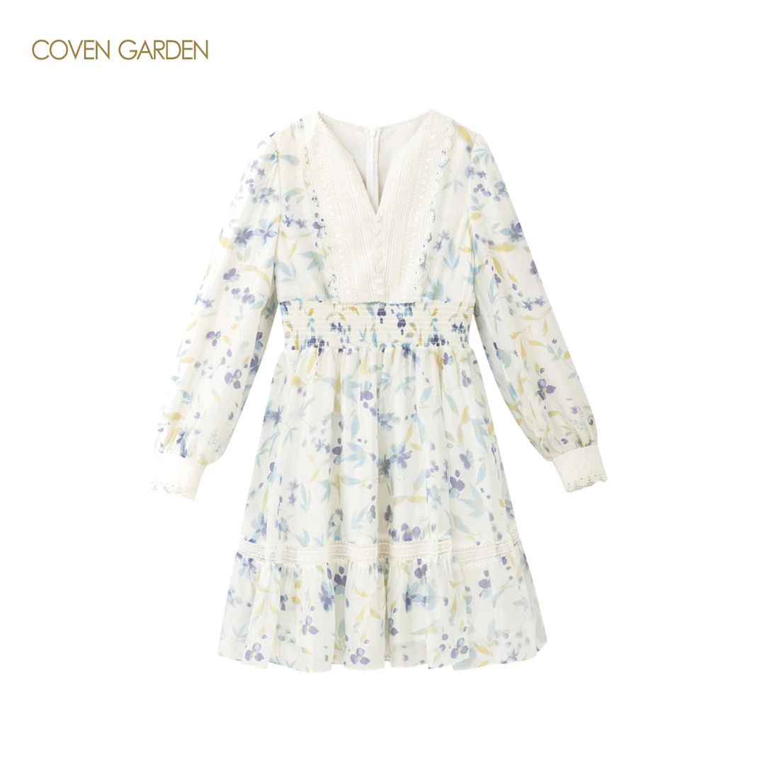 【哥文花园】法式印花碎花连衣裙CSC1084198欧若智性风