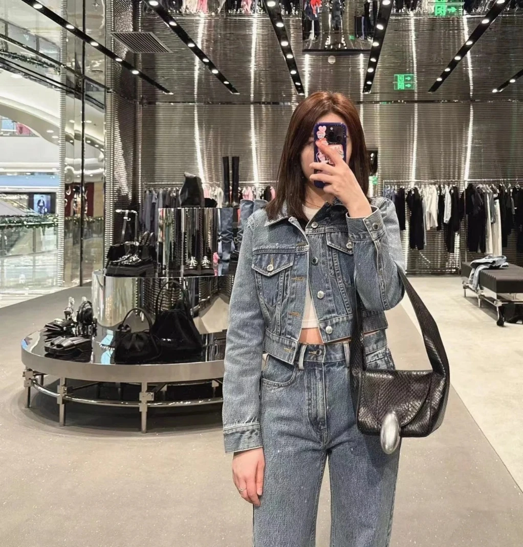 99新 ALEXANDER WANG 娜娜专属 大王满钻牛仔夹克