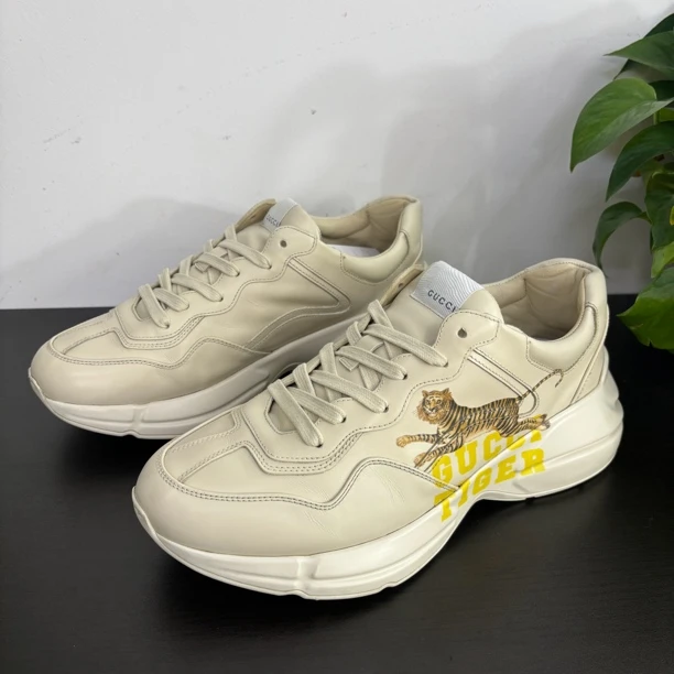 95新 GUCCI/古驰 41.5欧码花卉虎跃涂鸦老爹鞋/成色自定义/无配件