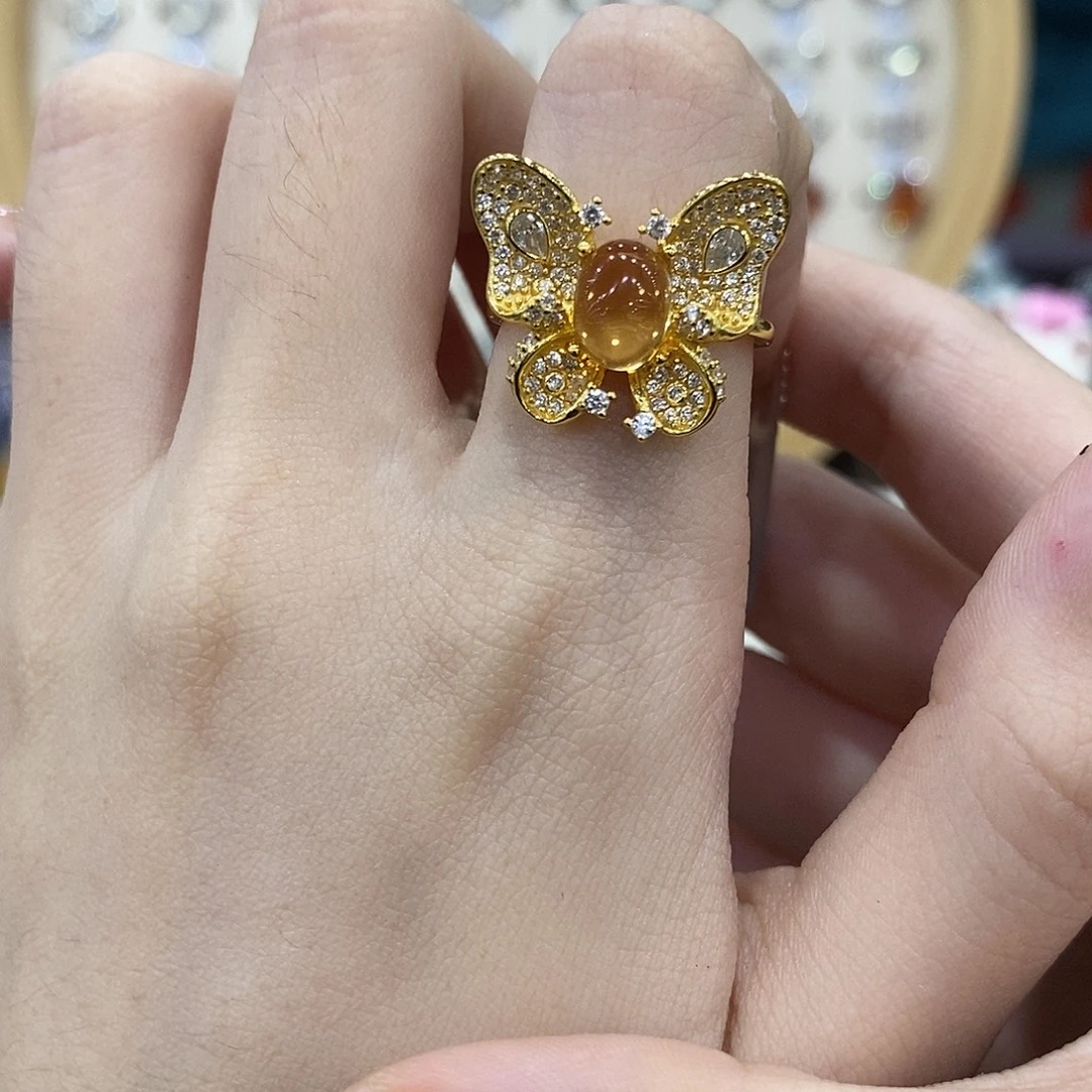银S925镶嵌戒指黄晶