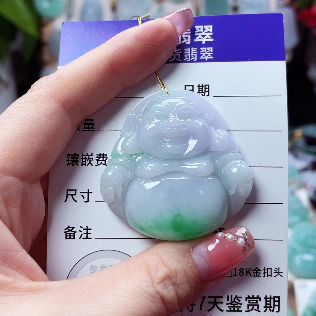 翡翠未镶嵌颈饰佛公38