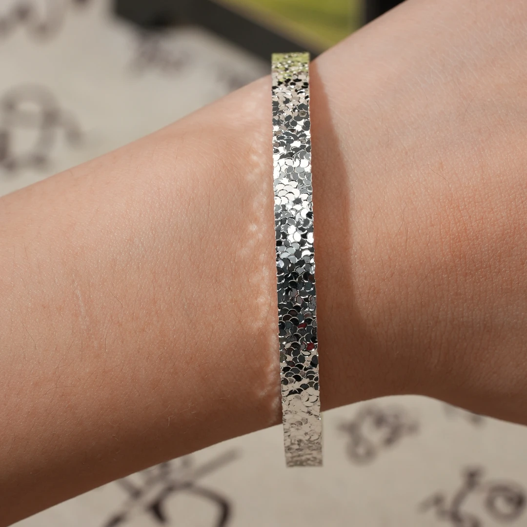 足银手镯 足银碎碎冰手镯999纯银简约百搭小众高级送女友礼物