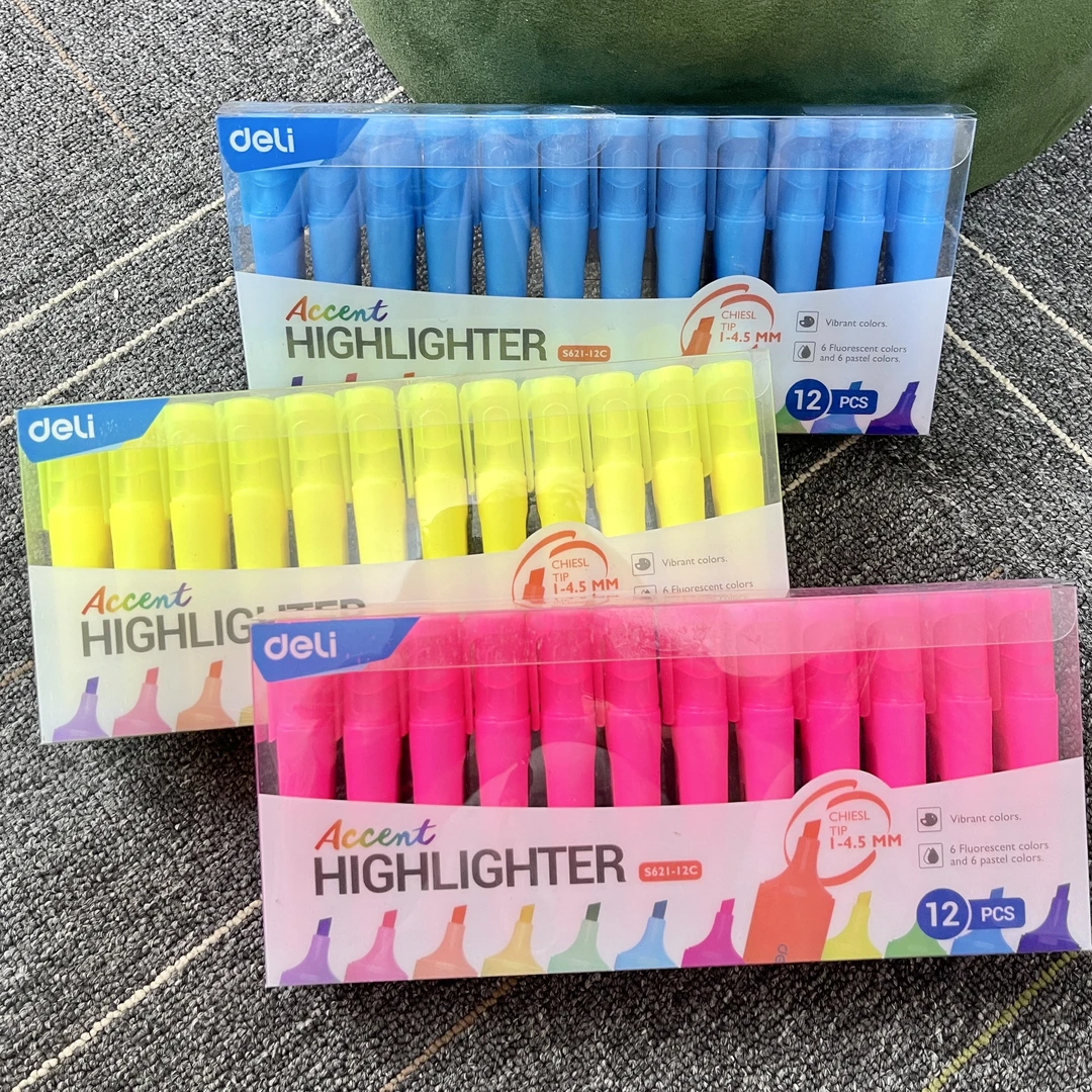 【1盒12支不挑色】高颜值荧光笔标记笔大容量划重点笔k298