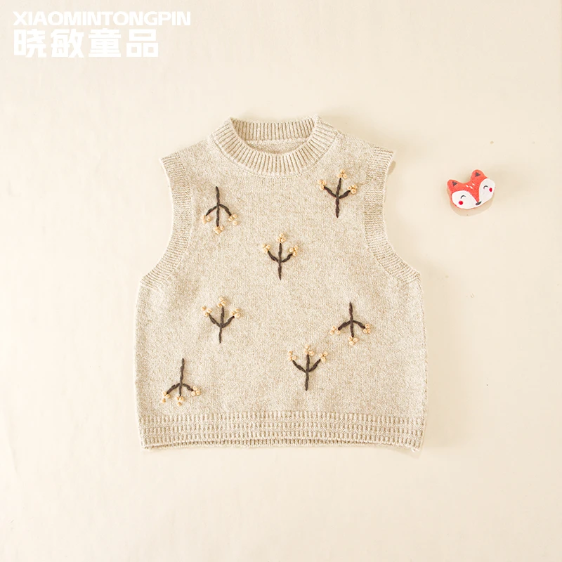 森系图案针织马甲3C3224