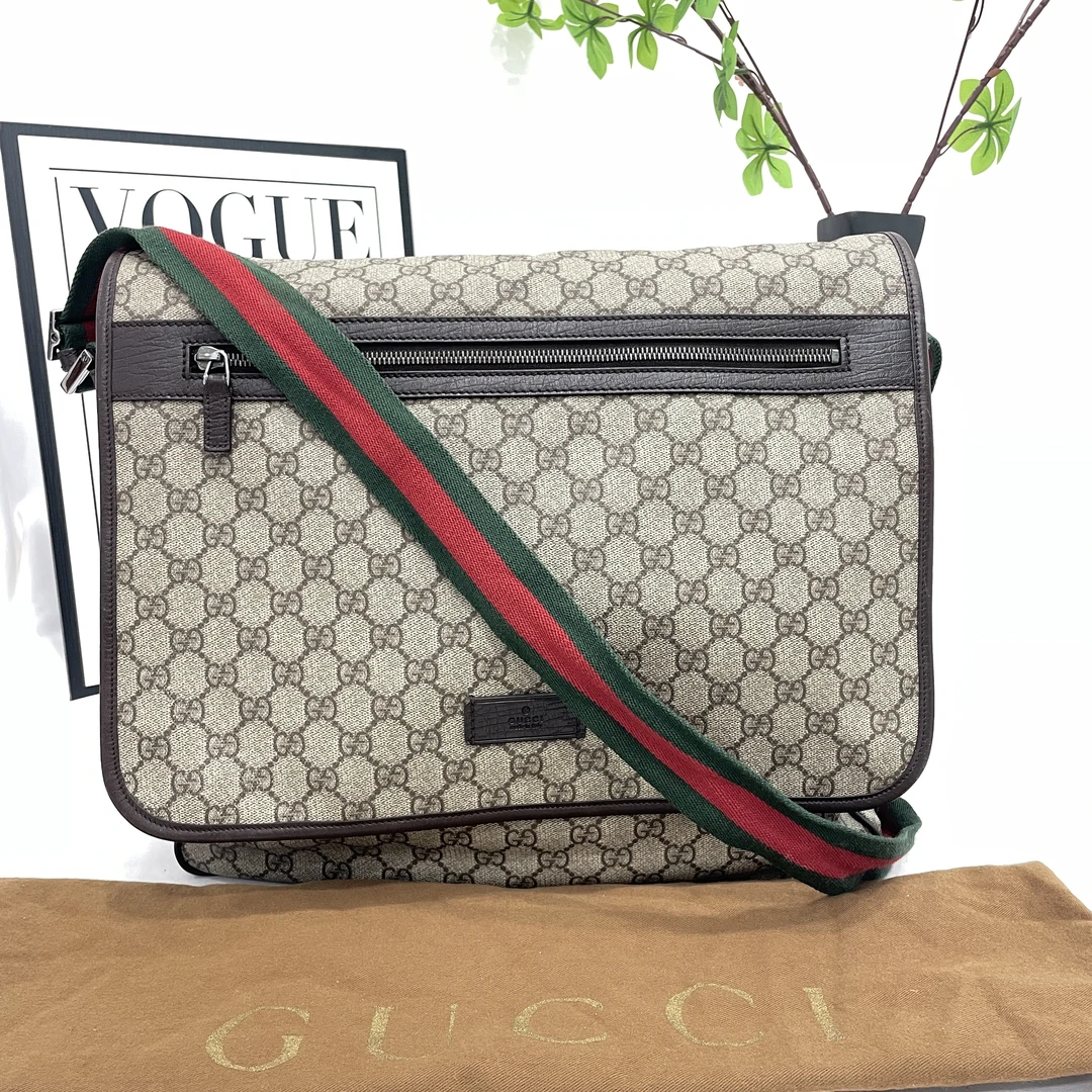 95新 GUCCI/古驰 邮差斜挎包/15225