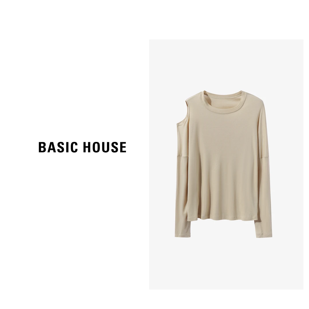 Basic House/百家好T恤设计师长袖上衣B0633B5O042