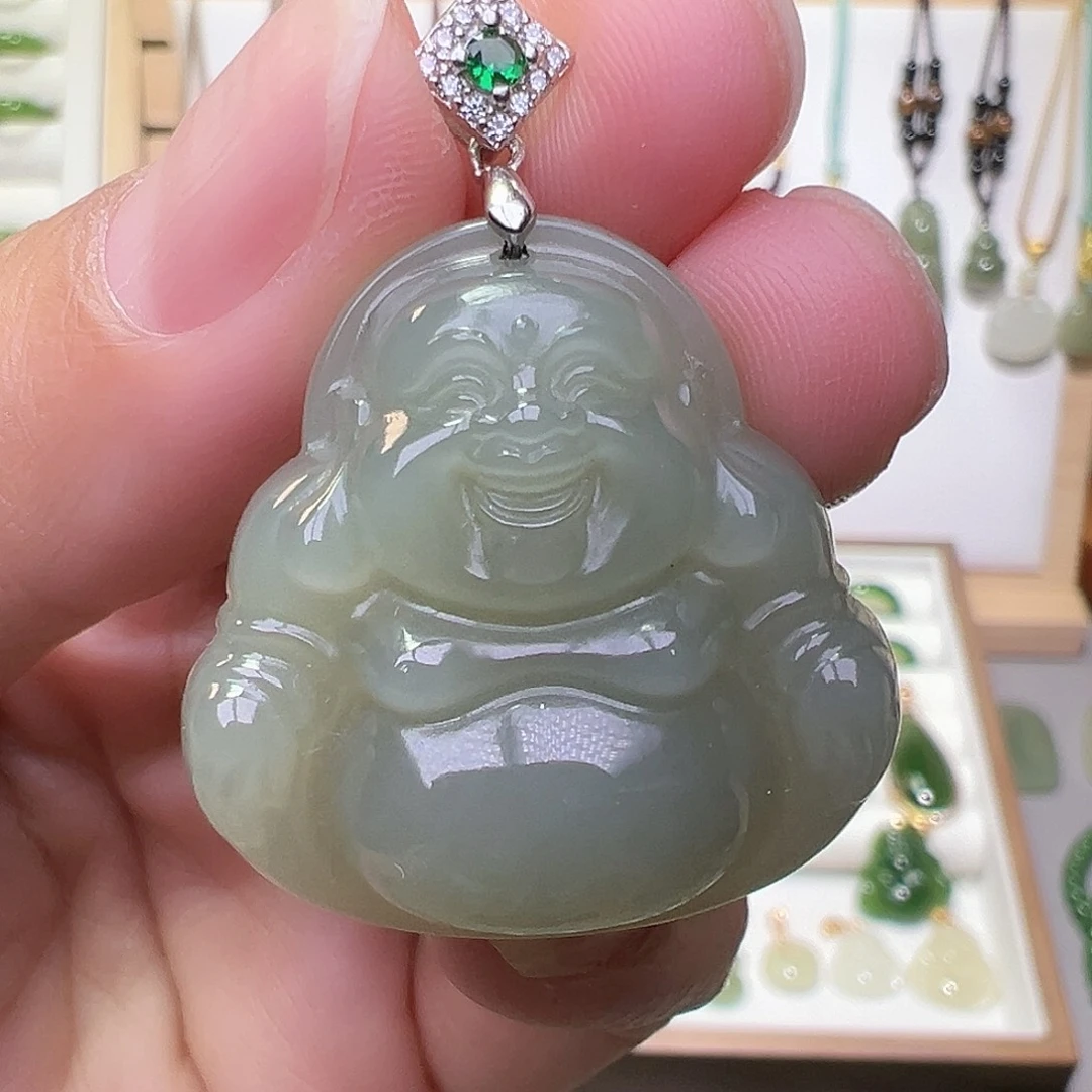颈饰银S925镶嵌和田玉