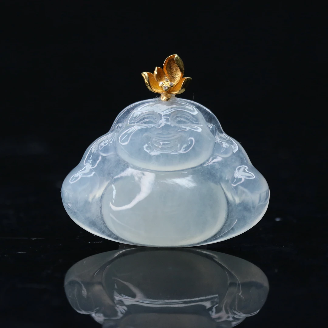 31天然缅甸翡翠A货18k冰佛公吊坠/901833/上海嘉禾拍卖