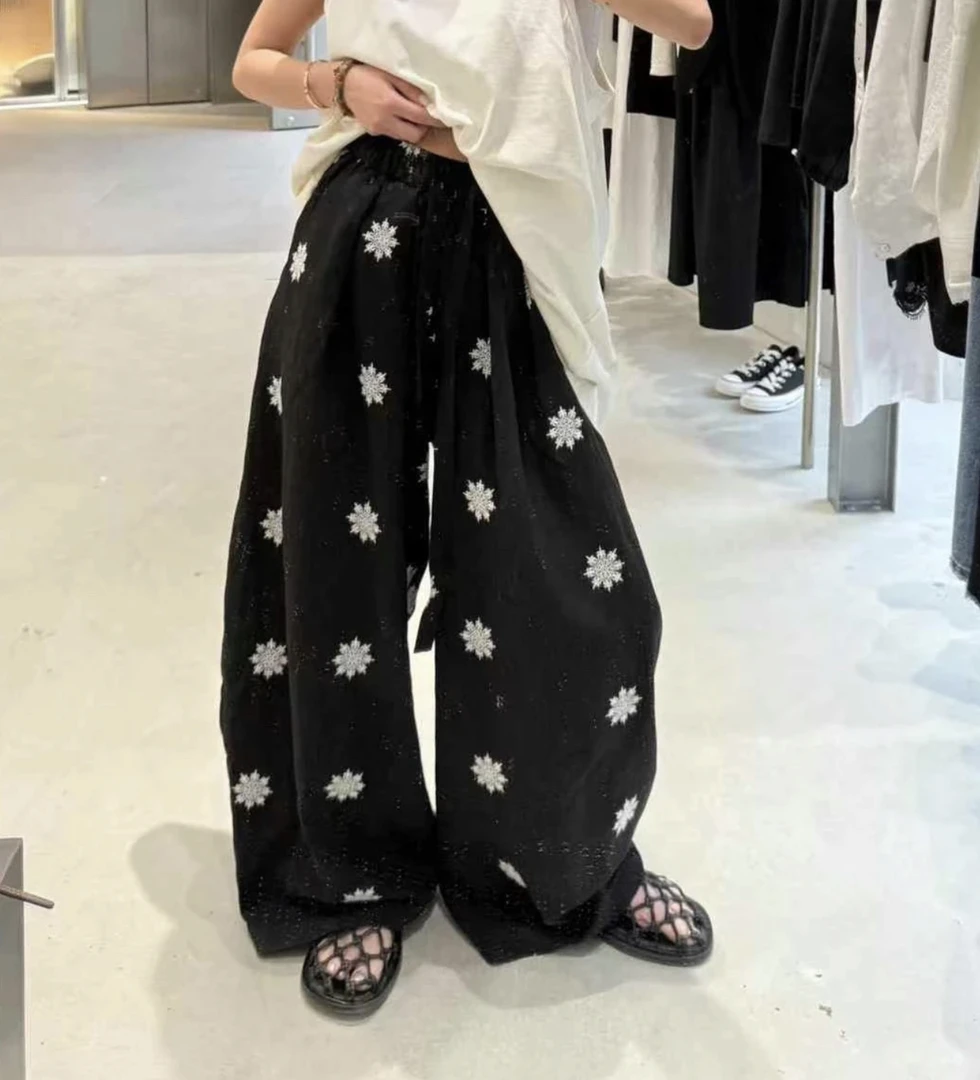 LIS&AZ-雪花刺绣休闲裤z52402