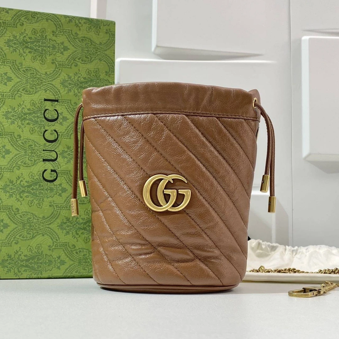 95新 GUCCI/古驰 思斯专属 古驰焦糖水桶 THFP157