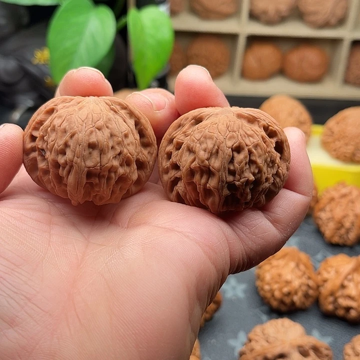 文玩核桃把件全品磨盘边42