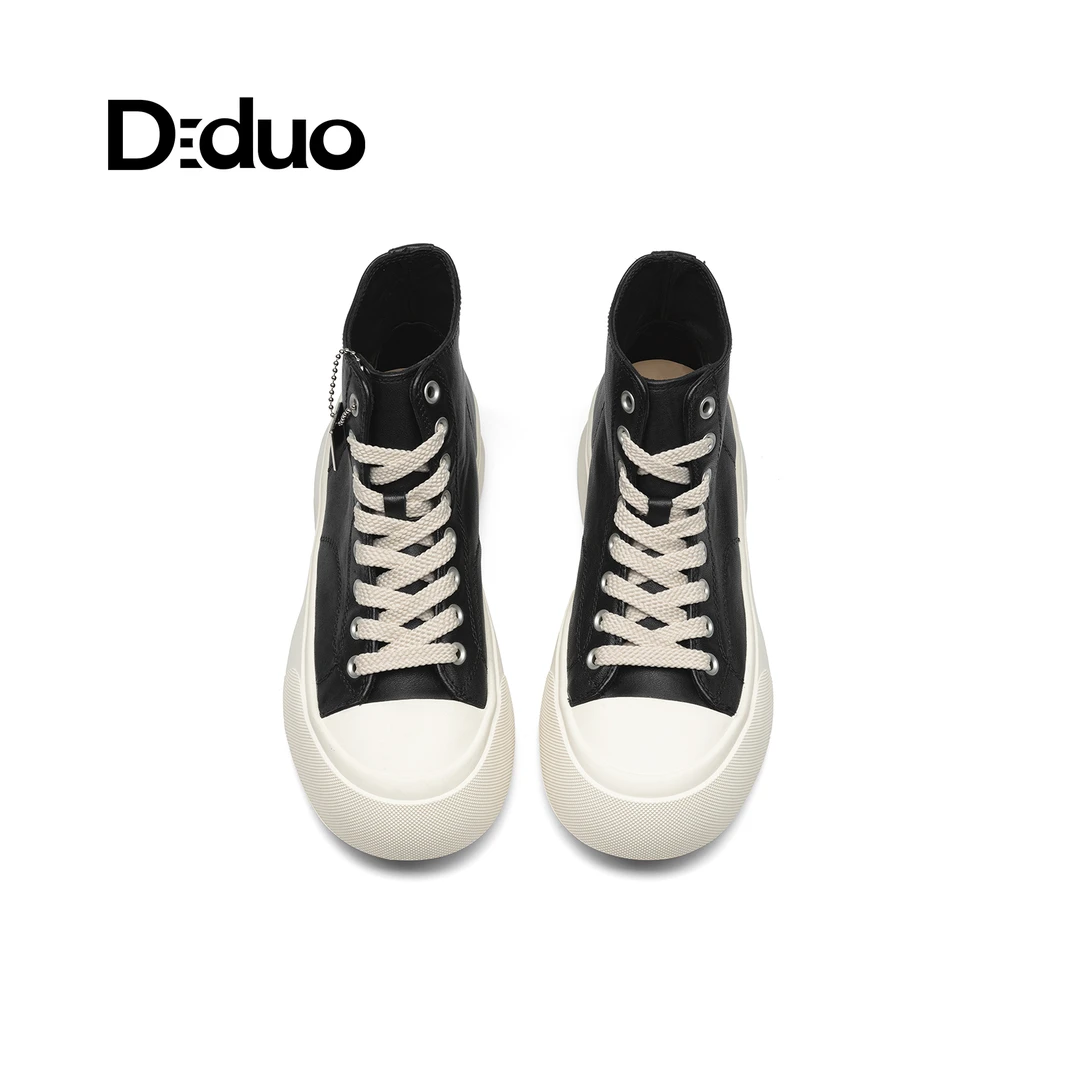 迪朵-【热血高校】军牌吊坠复古高帮帆布水洗真皮百搭D6D819D4A29