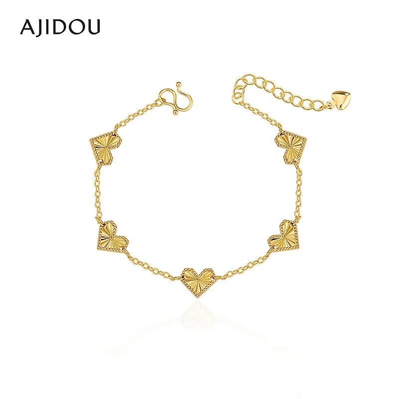 铜合金手链 AJIDOU阿吉豆手饰女款时尚爱心手链潮流精致手