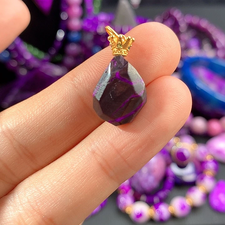 苏纪石（舒俱来）吊坠银S925镀金镶嵌