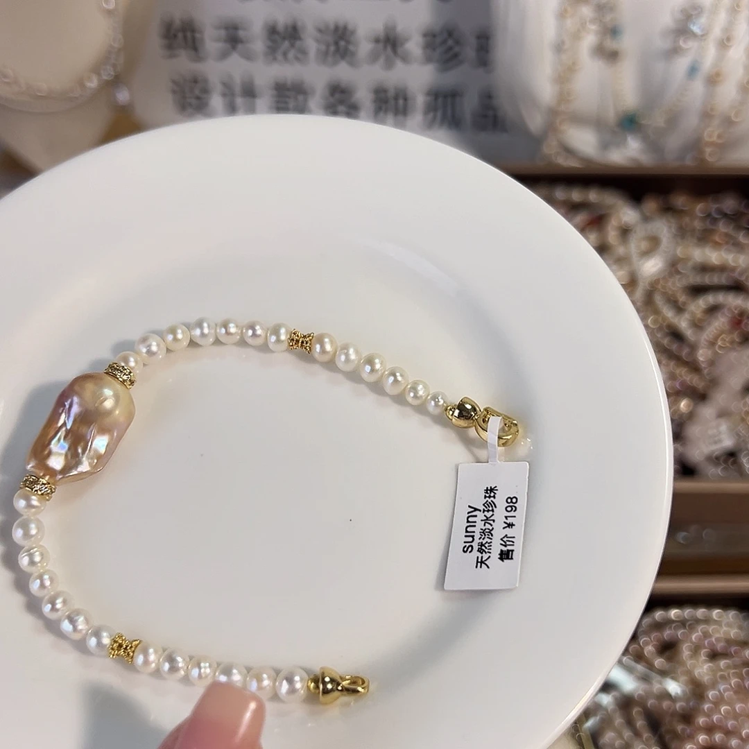 蛋***糕时尚设计款淡水珍珠淡水珍珠银S925镶嵌