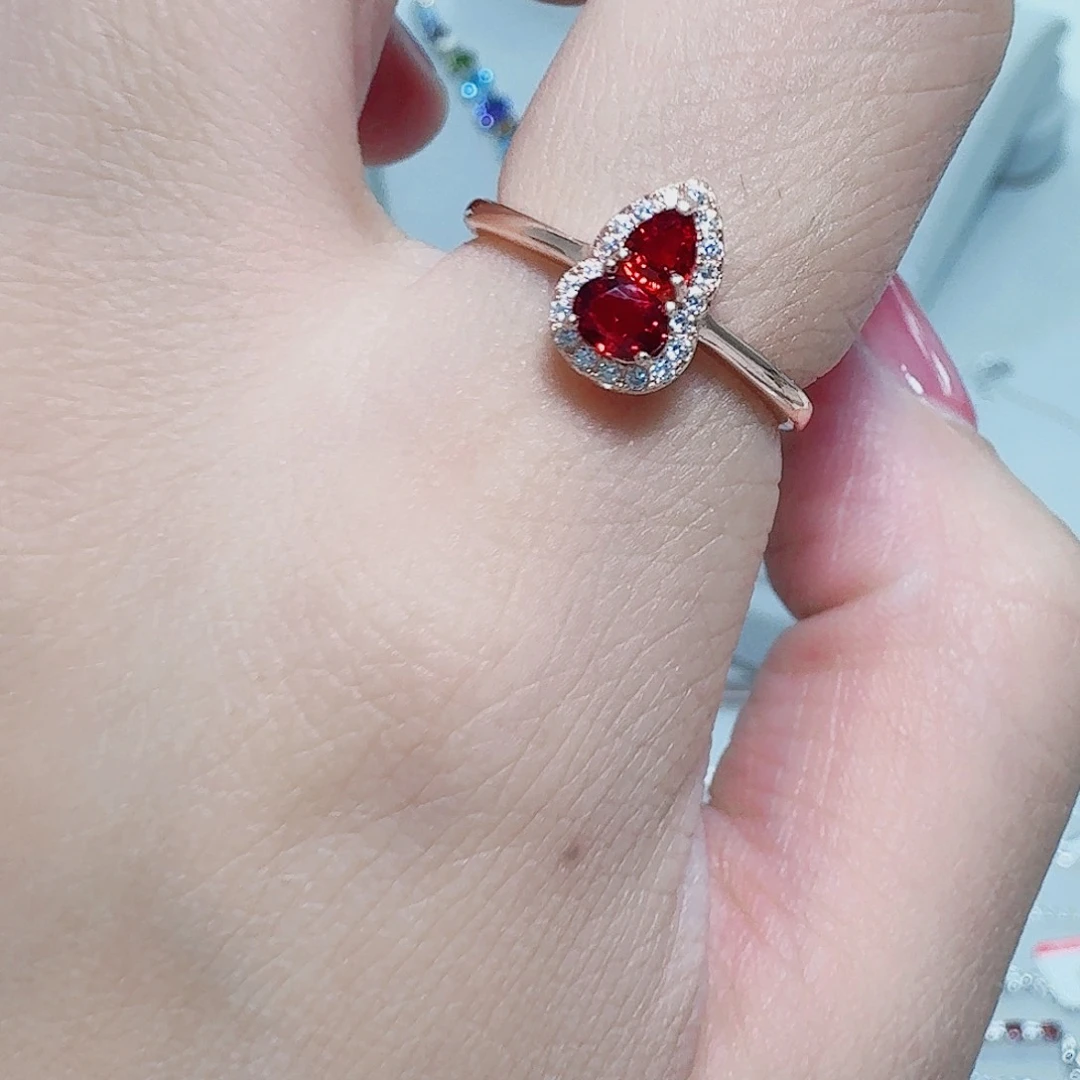 蓝宝石戒指银S925镶嵌戒指