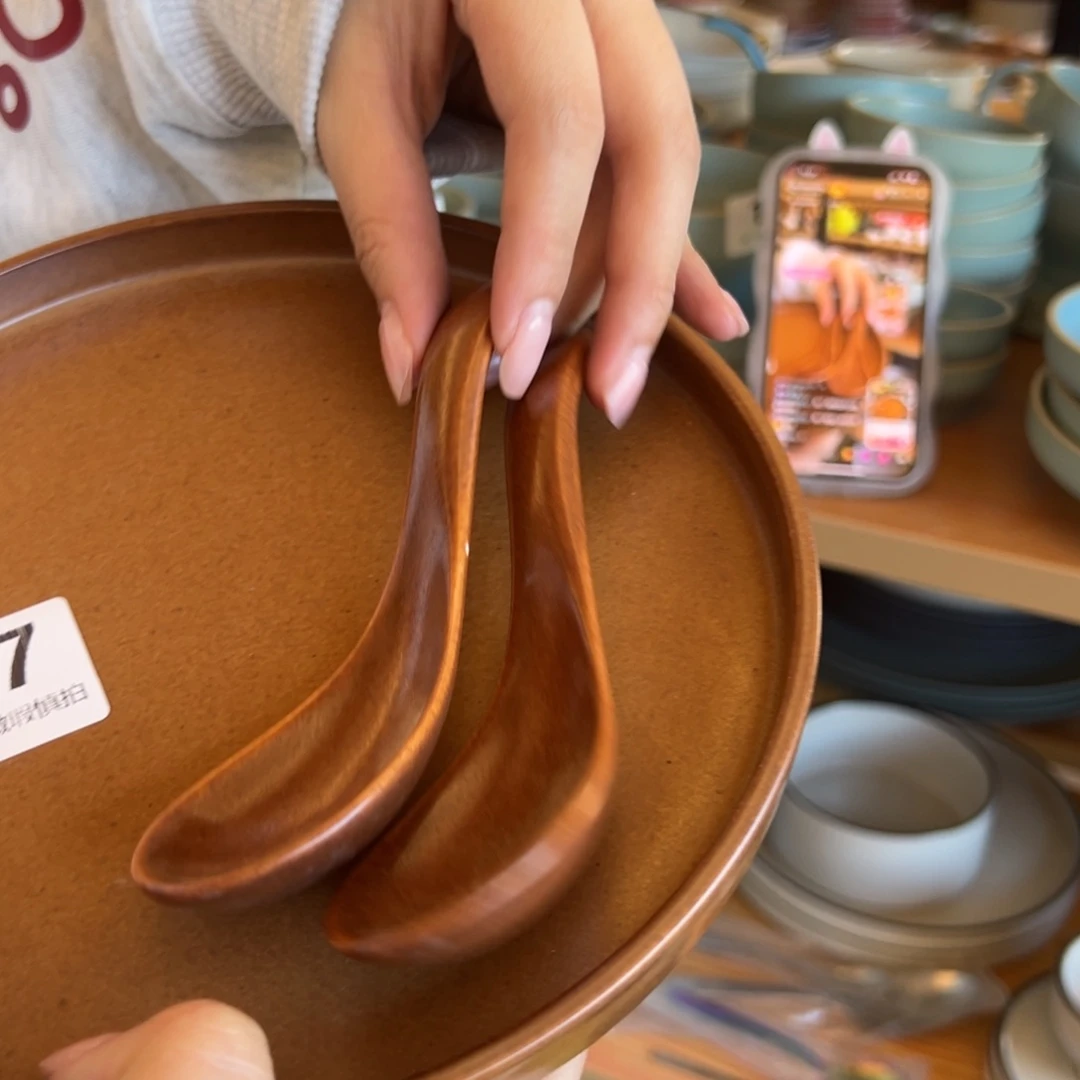 新骨瓷108瑕疵慎拍 原木棕 5.75寸 勺子 2只装