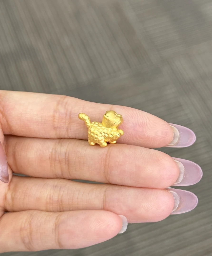 足金999 小傲娇猫咪通孔（主播同款）