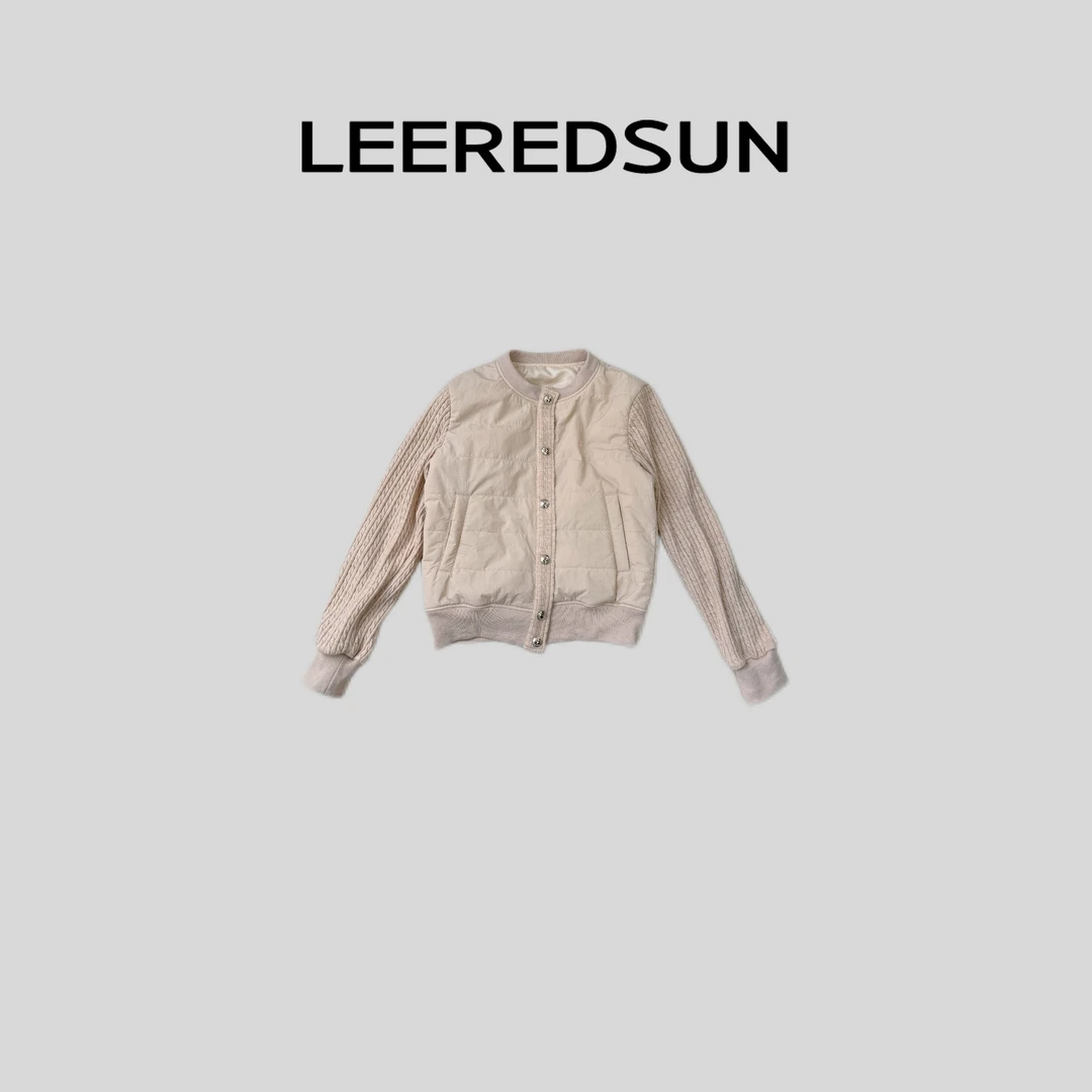 ERDAOYANG "暖咖心意" 圆领刺绣拼接加棉百搭外套YY01WT3148