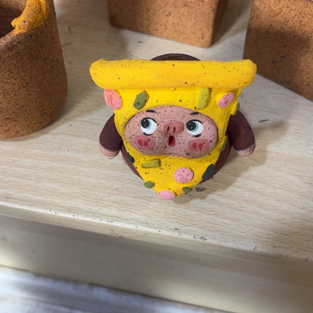 泥塑古镇炻陶花盆