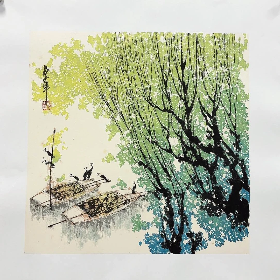 国画亲笔手绘放心去藏