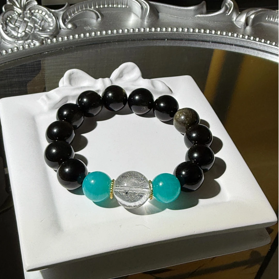 【耀夜】原创设计金耀石水晶手串