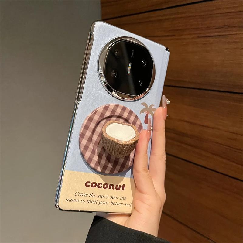 撞色拼接适用华为MateX6典藏版折叠屏手机壳MateX5椰子磁吸支架X3