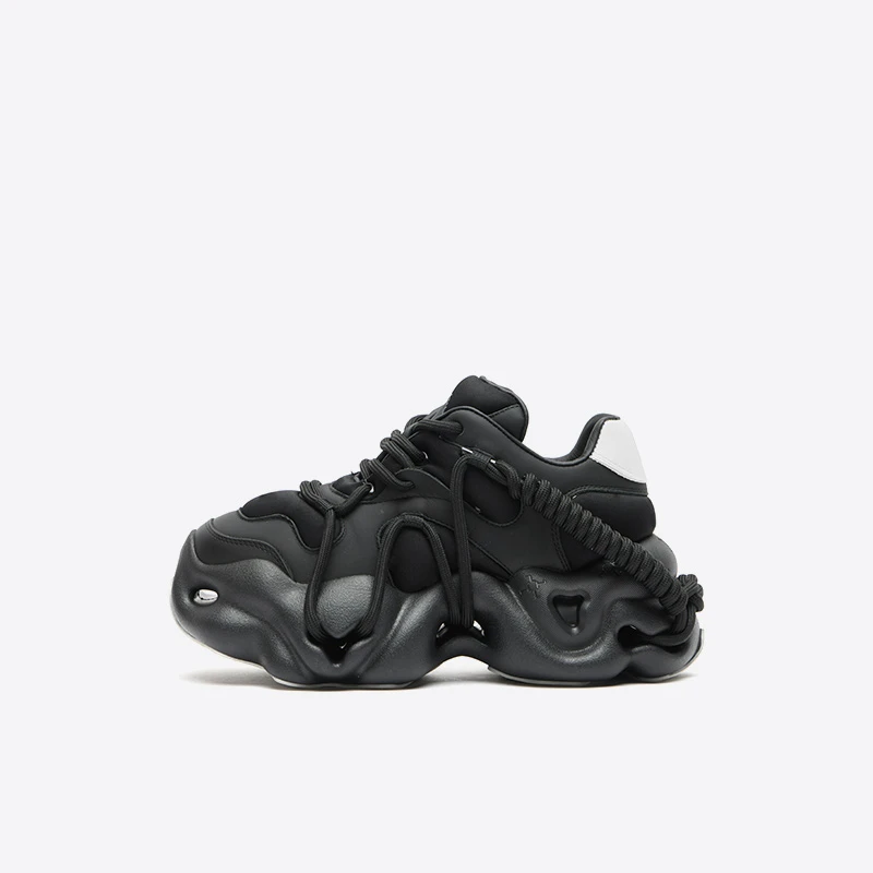 "珊瑚岛“设计师系列 撞色绑带机能风厚底老爹鞋时尚女鞋