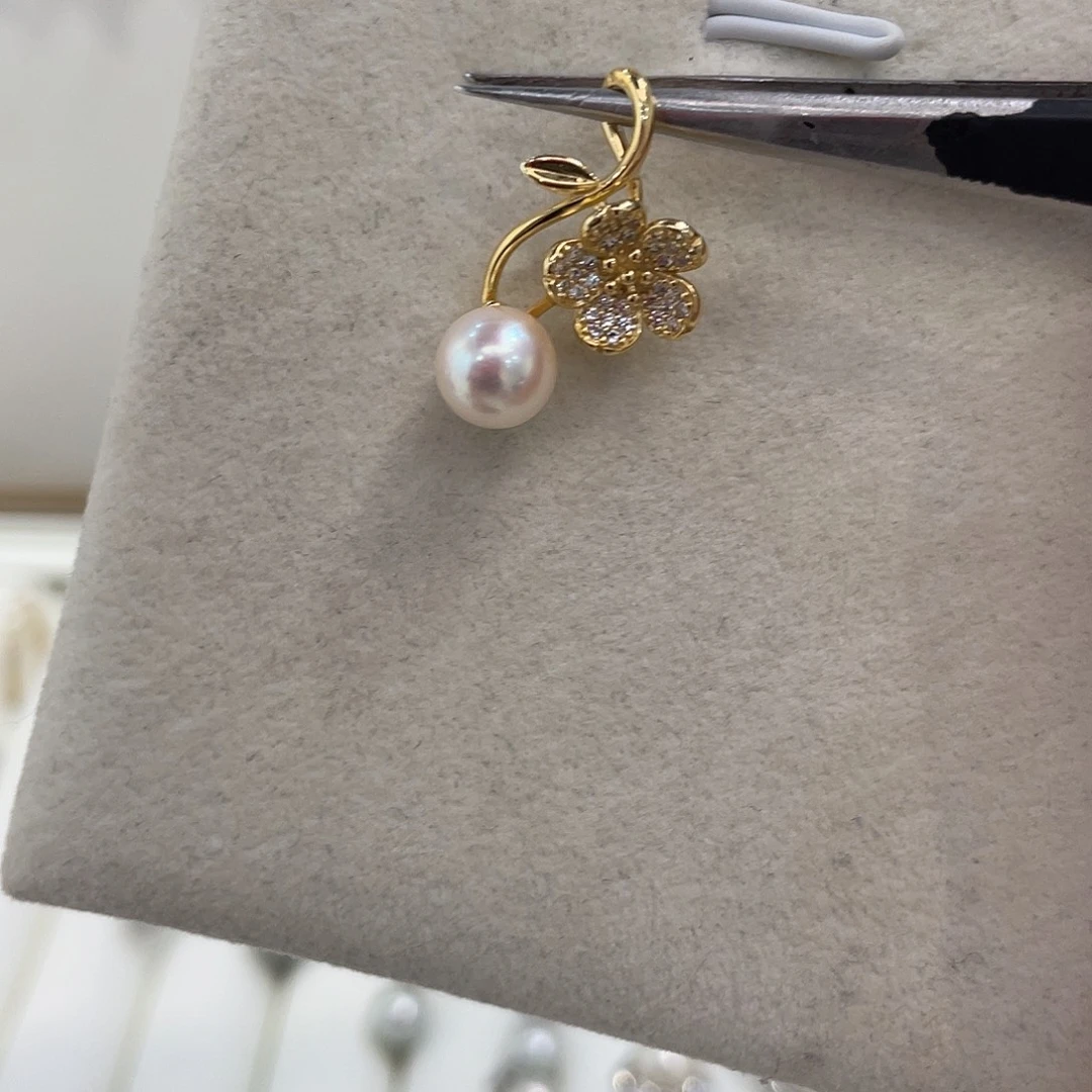 海水珍珠银S925镶嵌吊坠(不含链)