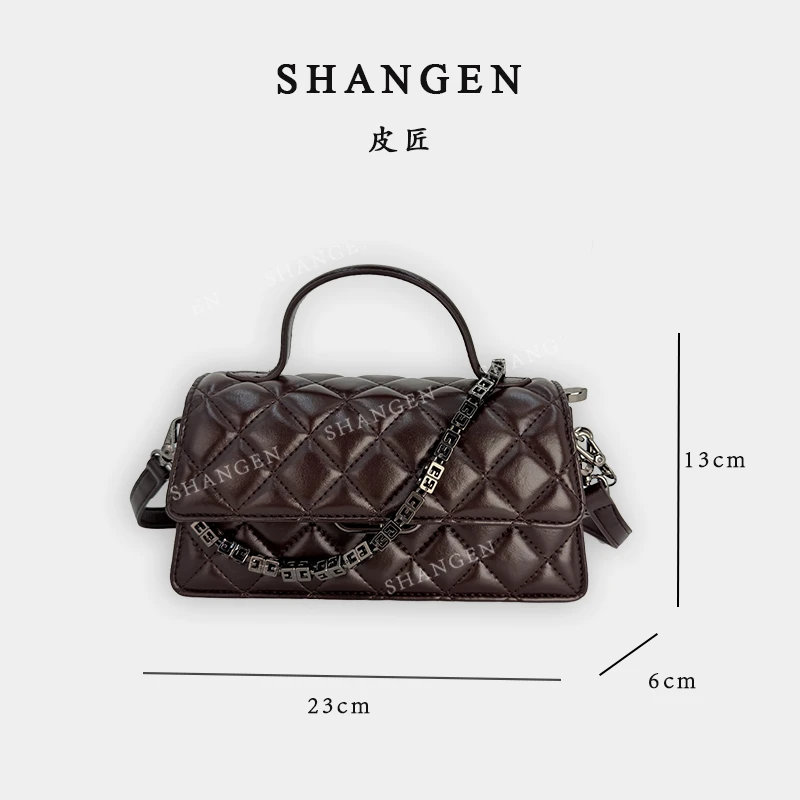 【尚恩CC】ZT-D7059-巧克力-轻奢时尚百搭女士新款手提单肩斜跨包