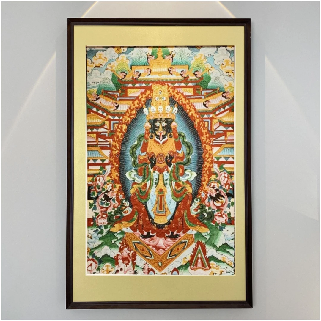 绣材质【扎基拉姆】挂画实木装裱办公室玄关茶室书房背景墙装饰画