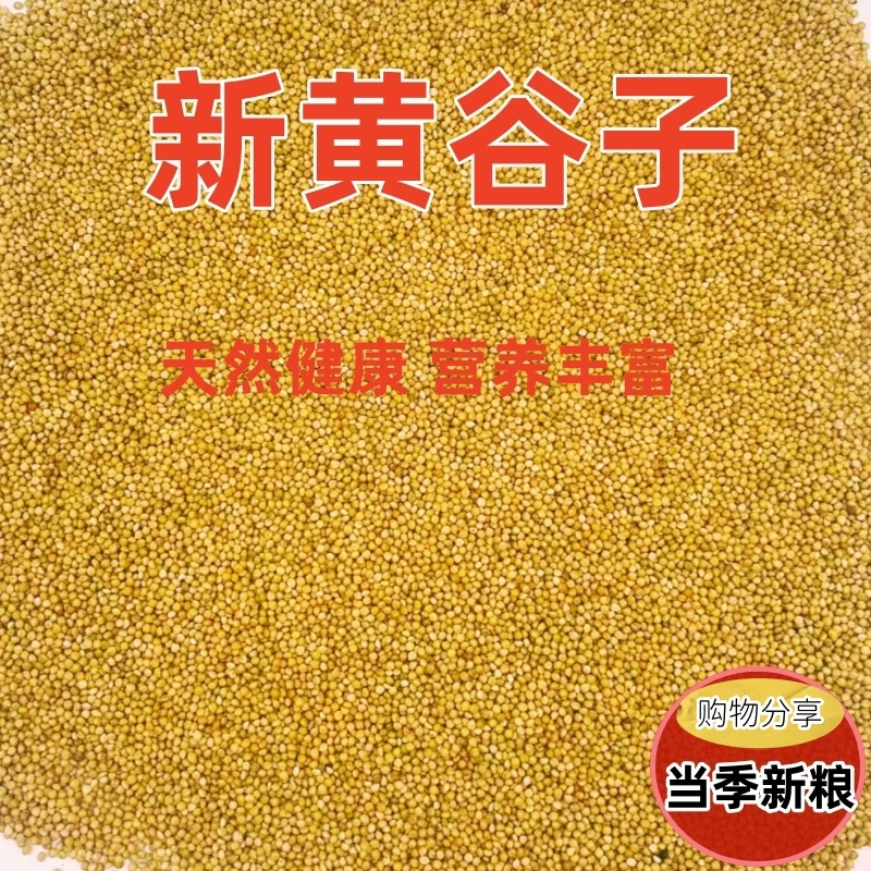 新黄谷子带壳小米虎皮牡丹玄风中小型鹦鹉大头文鸟鸟食鸟饲料1斤