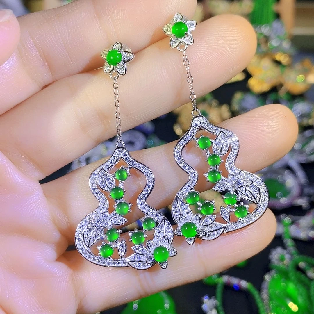 颈饰银S925镶嵌翡翠