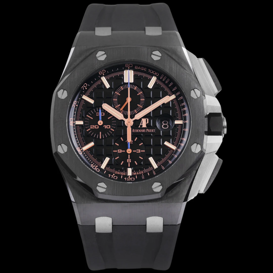 99新 Audemars Piguet/爱彼 大牛/18年卡/26405黑陶瓷/44盘