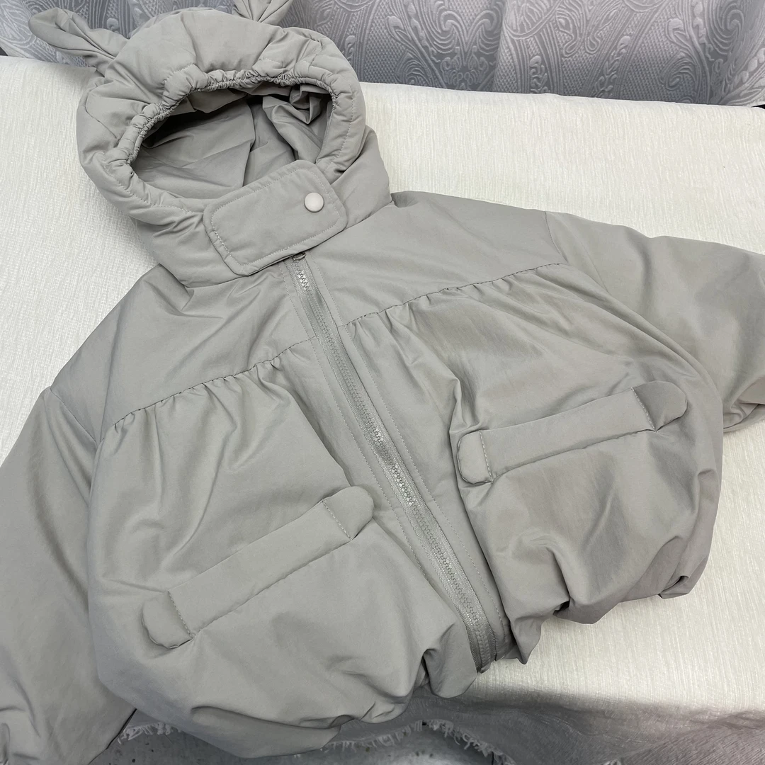 新款兔耳朵加绒棉服