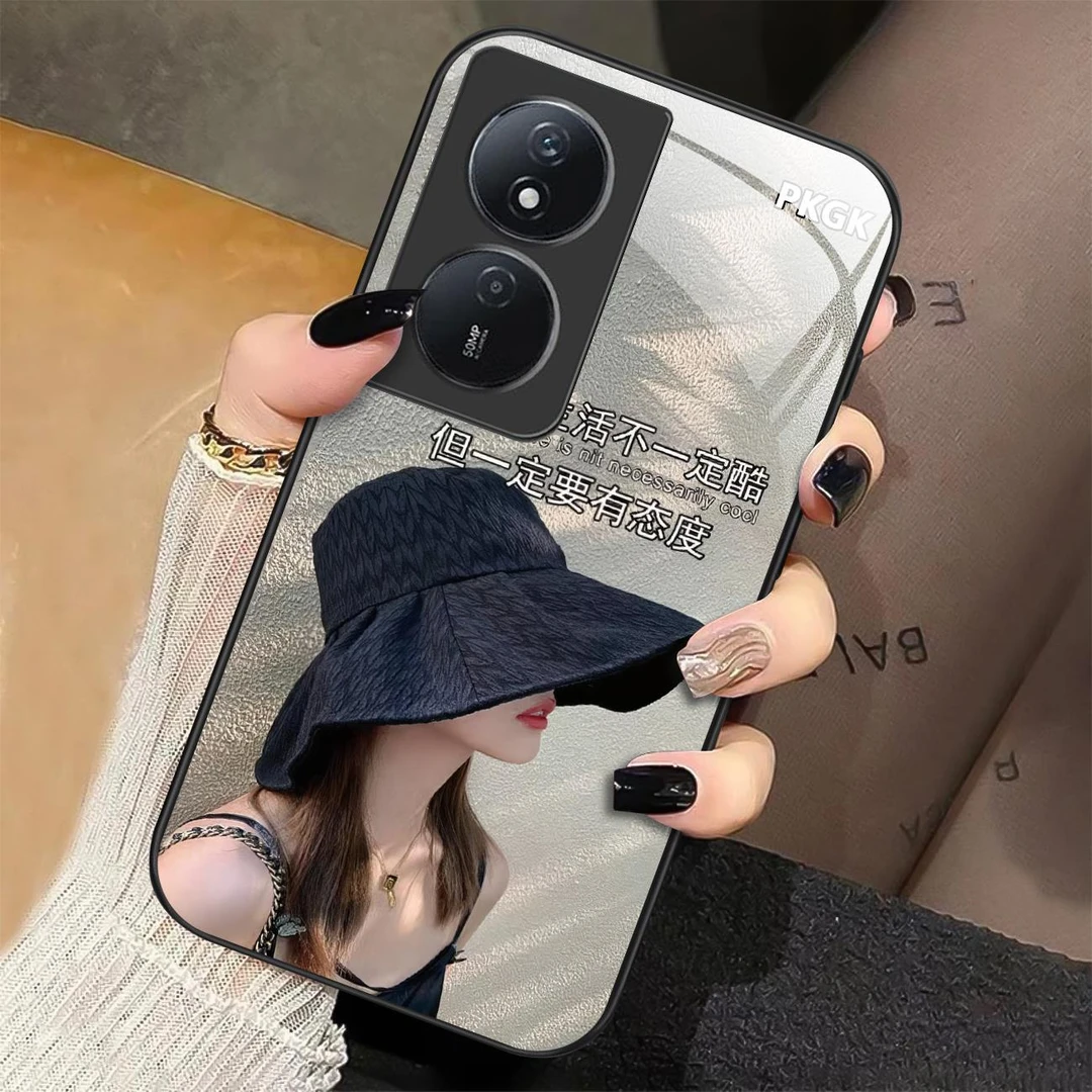 适用【荣耀畅玩50 Plus】生活态度液态玻璃手机壳 防摔 优雅时尚